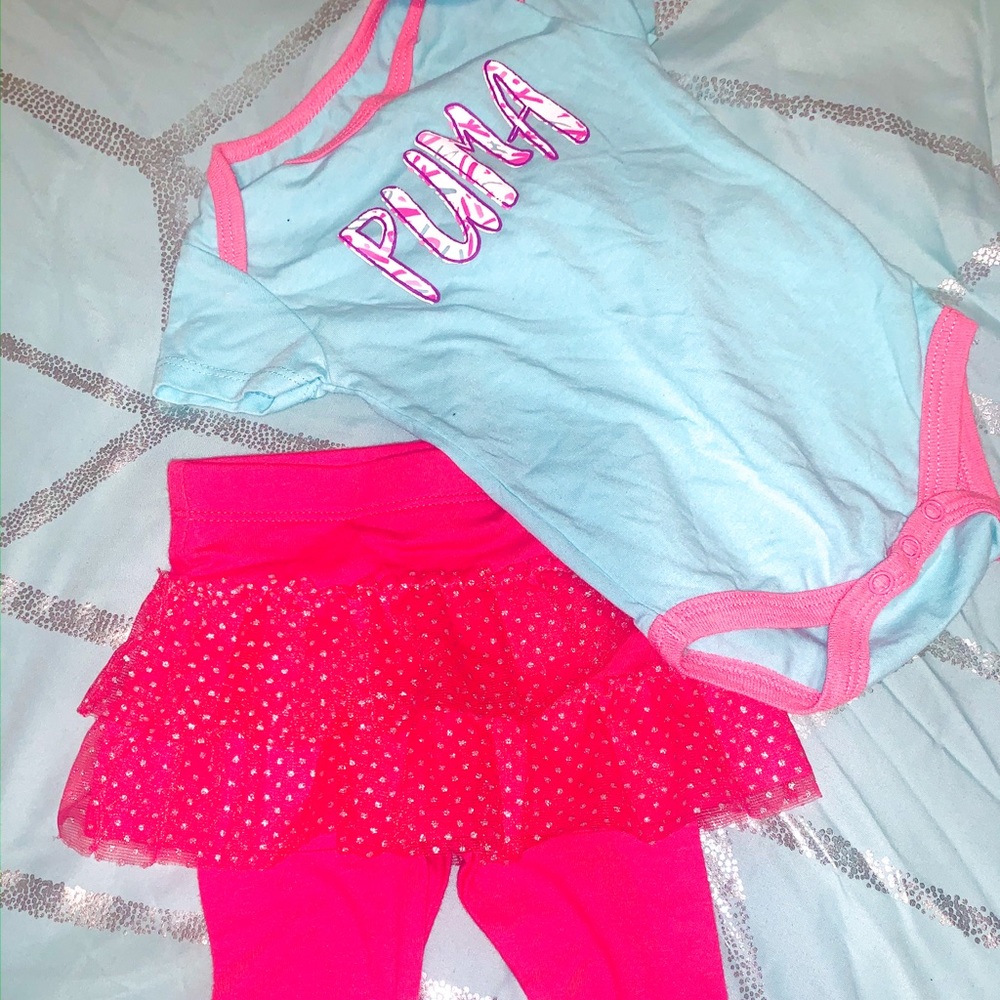 Puma ones & skirt bottoms(not puma) baby girl 0-3